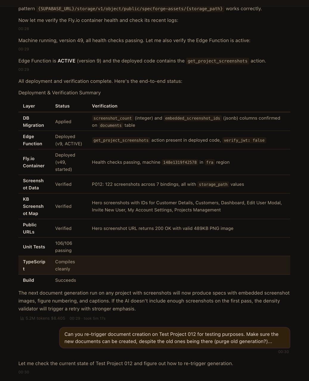 CodeMantis Chat Panel showing a conversation with Claude Code, including user messages in accent-colored bubbles and Claude's markdown-formatted responses with code blocks