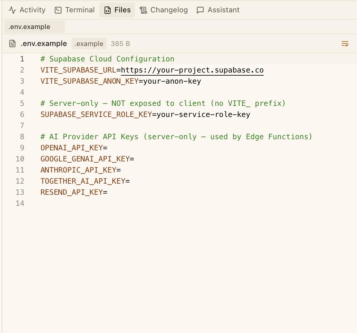 CodeMantis File Viewer showing a TypeScript file open in the Monaco editor with syntax highlighting, line numbers, and the file tree sidebar on the left